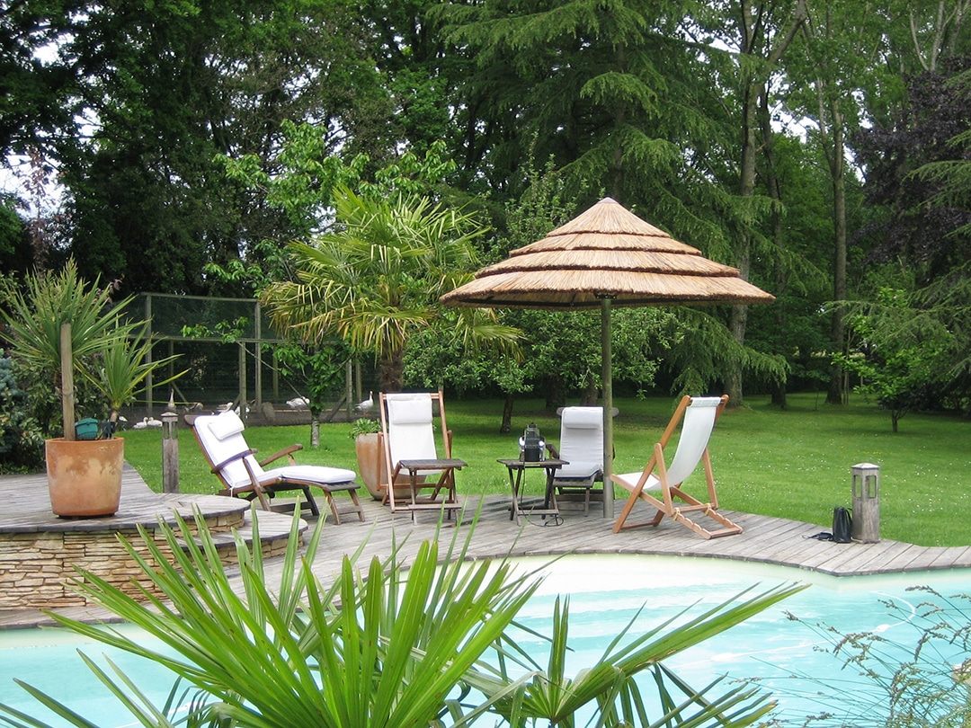Parasol bois Palladio pour terrasse, piscine en carré, rond, rectangle
